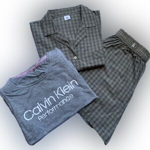 Calvin Klein sleep bundle sleep set shorts in large & large gray sleeveless top
